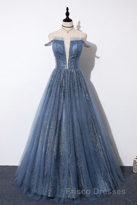 Lovely Tight A-line Lace Up Blue Formal Prom Dress For Girls Party Dress