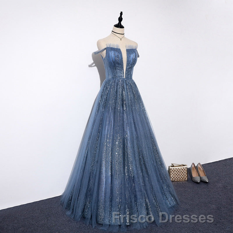 Lovely Tight A-line Lace Up Blue Formal Prom Dress For Girls Party Dress