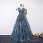 Lovely Tight A-line Lace Up Blue Formal Prom Dress For Girls Party Dress