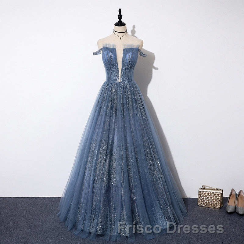 Lovely Tight A-line Lace Up Blue Formal Prom Dress For Girls Party Dress