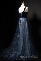 Elegant Long Lace Up Velvet Tulle Formal Prom Dress Modest Party Gowns