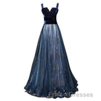 Elegant Long Lace Up Velvet Tulle Formal Prom Dress Modest Party Gowns