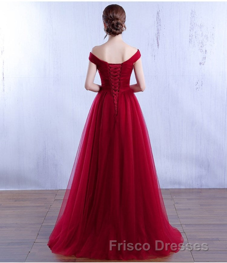 Beautiful Lavender Tulle Off Shoulder Long Formal Prom Dress, Beautiful Party Gowns