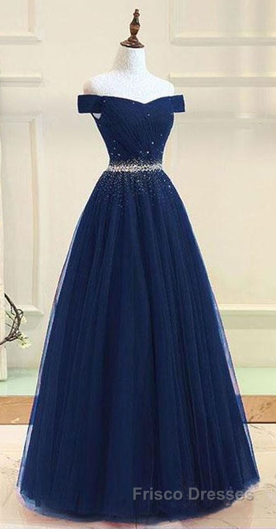 Off Shoulders Red Tulle Floor Length Formal Prom Dress