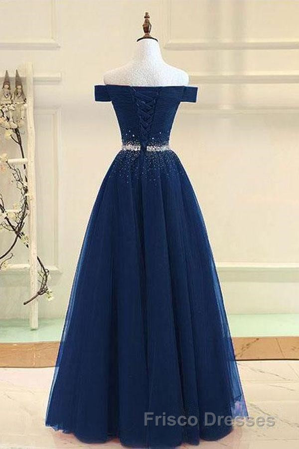 Off Shoulders Red Tulle Floor Length Formal Prom Dress