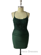 Spaghetti Straps Open Back Short Homecoming Dress