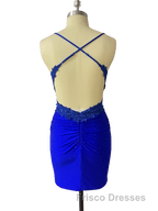 Spaghetti Straps Open Back Short Homecoming Dress