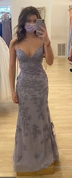 Stunning Spaghett-Straps Mermaid Prom Dress Straps With Lace 22th Birthday Outfit