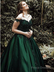 Green Prom Dress Off The Shoulder Straps, Dresses For Graduation Party, Evening Dress, Formal Dress