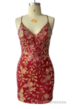 Cute Bodycon V Neck Blue Lace Homecoming Dress