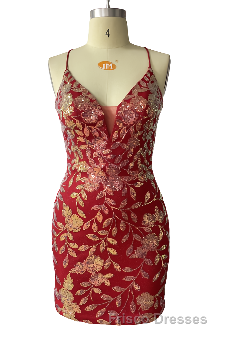 Cute Bodycon V Neck Blue Lace Homecoming Dress