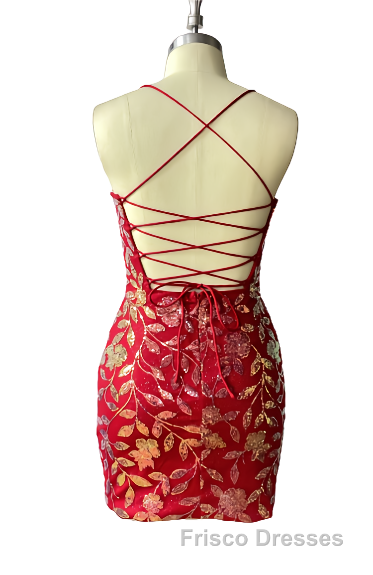 Cute Bodycon V Neck Blue Lace Homecoming Dress