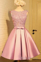 Blue A Line Princess V Neck Backless Appliques Homecoming Dress