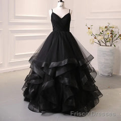 Lace Wined Red Black Quinceanera Dress Spaghetti Straps Ruched Organza Prom Dress