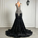 Gorgeous Long Dress Luxury Black Girls Formal Prom Party Formal Gowns