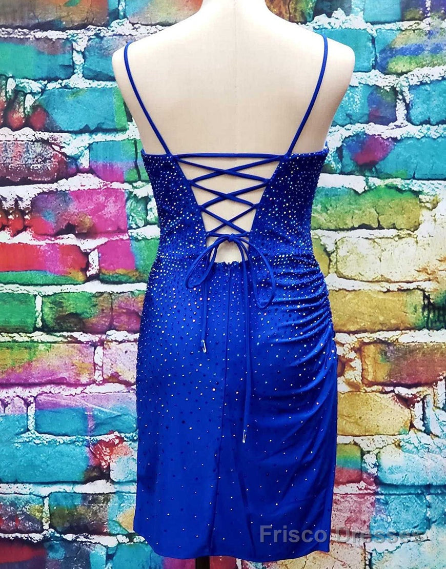 Spaghetti Straps Lace Up Tight Glitter Homecoming Dress Secondary image
