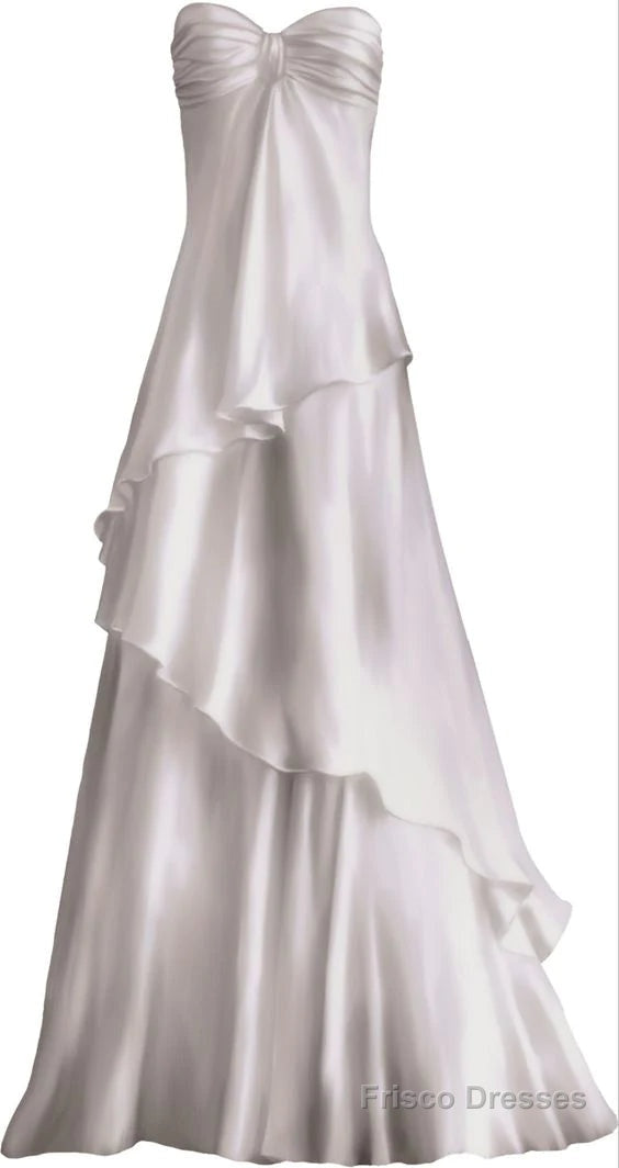 Sweetheart White Chiffon Prom Dress Long Party Dresses Main image