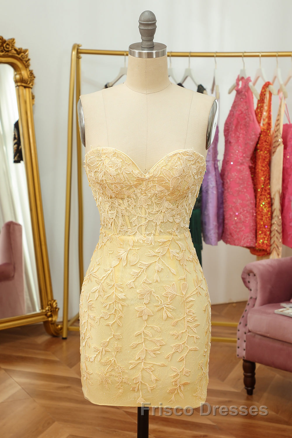 Purple Lace Tight Short Hoco Dress