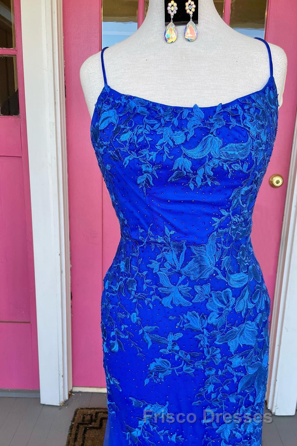 Royal Blue Mermaid Formal Prom Dress with Appliques