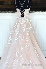 Hottest Elegant Spaghetti Straps Backless Lace Long Princess Formal Prom Dress For Teens