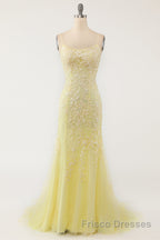 Mermaid Blue Long Formal Prom Dresses Backless Evening Dresses
