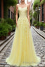 Purple Tulle Formal Prom Dresses with Appliques