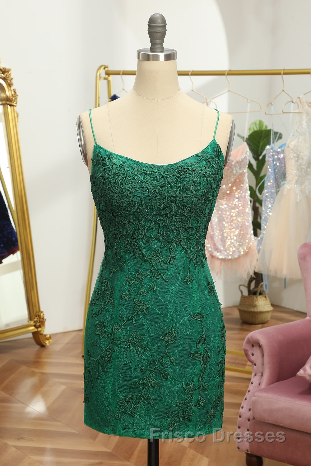 Coral Short Tight Homecoming Dress with Lace Beading Secondary image