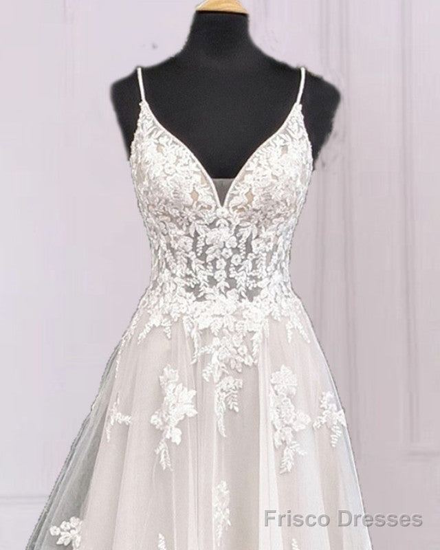 A-Line Appliques Wedding Dresses Secondary image