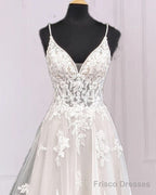 A-Line Appliques Wedding Dresses