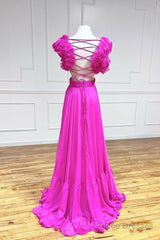A-Line Backless Long Prom Dresses, Red Long Evening Dresses