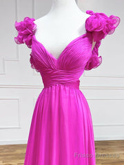 A-Line Backless Long Prom Dresses, Red Long Evening Dresses