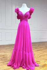 A-Line Backless Long Prom Dresses, Red Long Evening Dresses