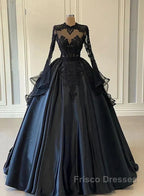 A-Line Beading Long Sleeves Lace Wedding Dress