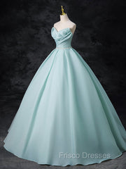 A-Line Beads Blue Long Formal Prom Dress, Blue Long Formal Dress