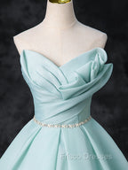 A-Line Beads Blue Long Formal Prom Dress, Blue Long Formal Dress