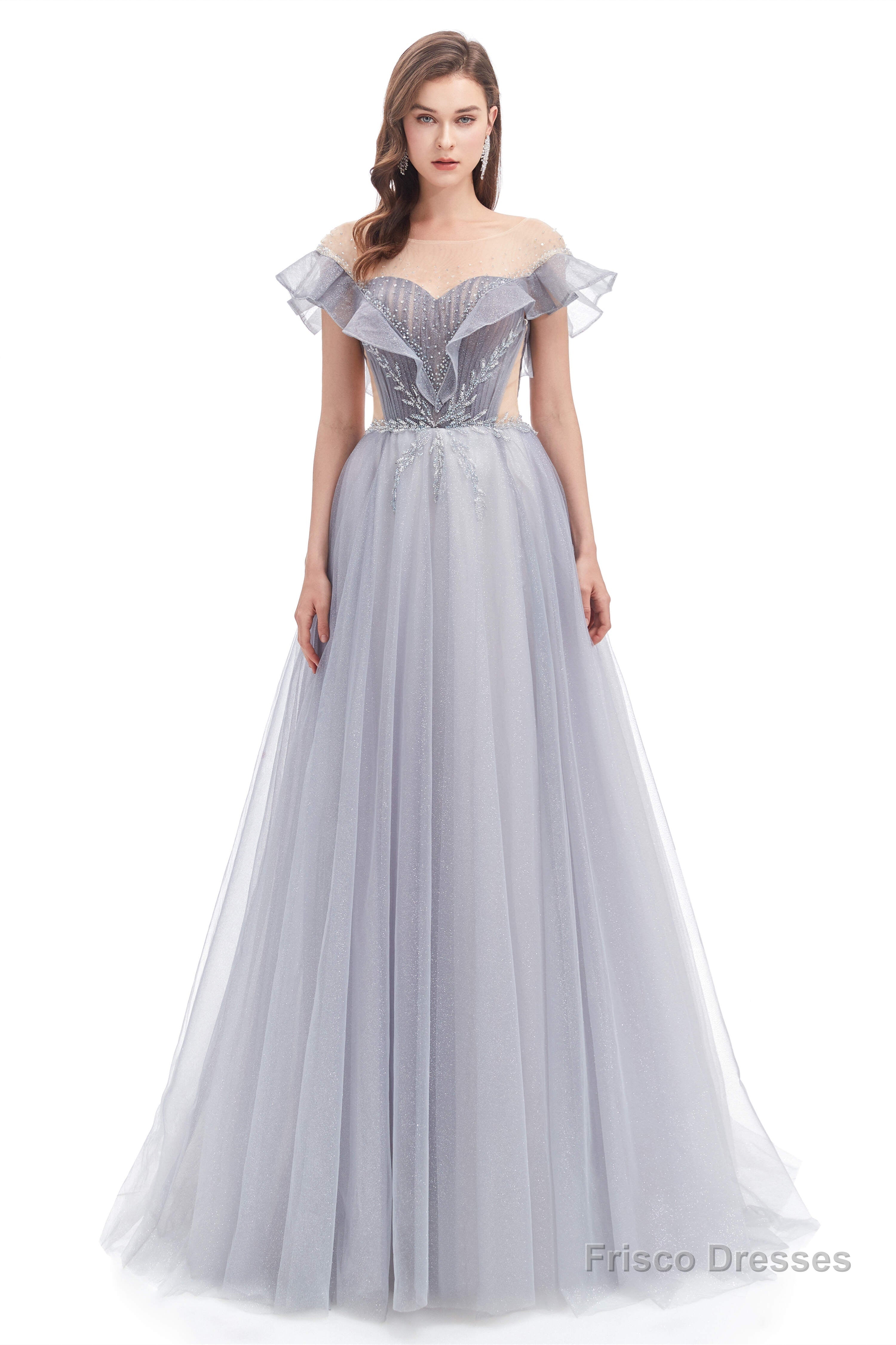 A Line Beads Mermaid Prom Dresses Slit Beading Secondary image