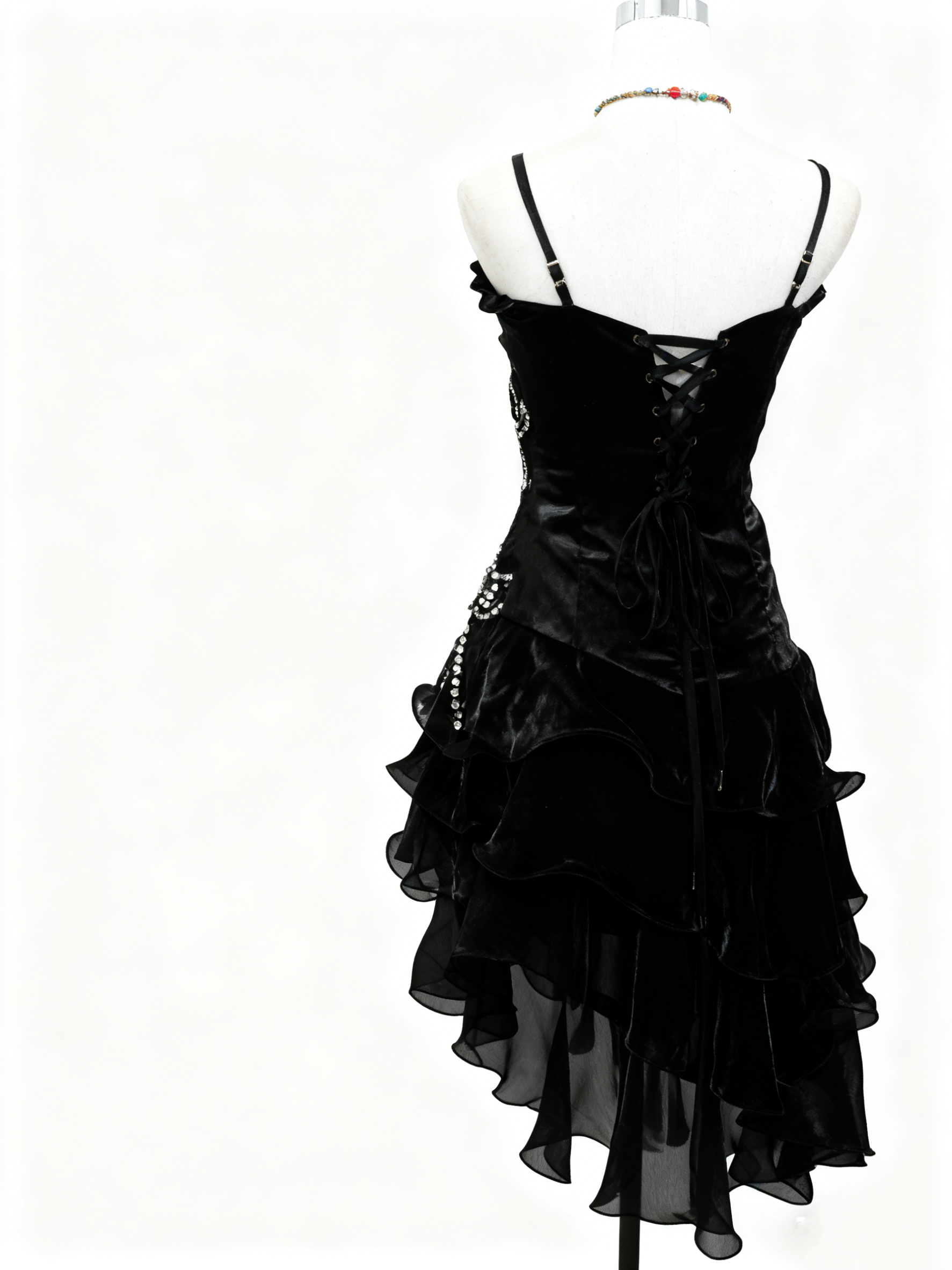 A Line Black Ruffle Short Prom Dress Homecoming Dress – Frisco Dresses