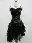 A Line Black Ruffle Short Prom Dress Homecoming Dress
