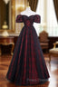 A-line Black Tulle Long Formal Prom Dress Evening Dress