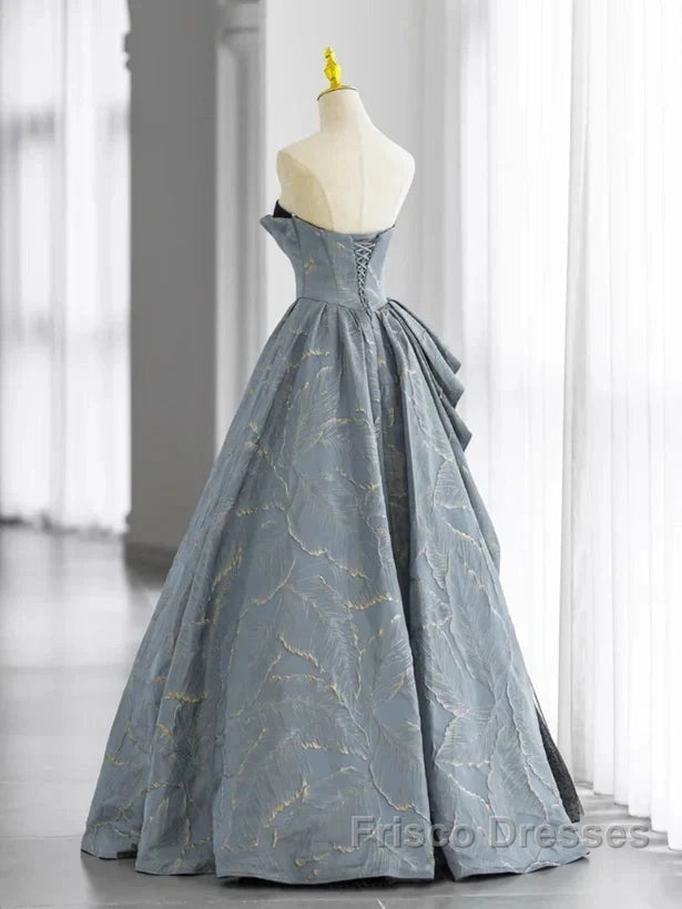 A-Line Blue-Grey Sweetheart Long Formal Party Dress Floor Length Tulle Formal Prom Dress Secondary image