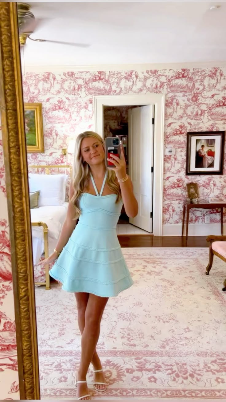 A Line Blue Short Party Dress Cocktail Dresses Homecoming Dress Main image