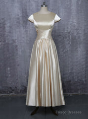 A-line Cap Sleeves Ankle Length Mother Of The Bride Dresses