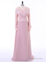 A-line Chiffon Lace Pink Mother Of The Bride Dresses