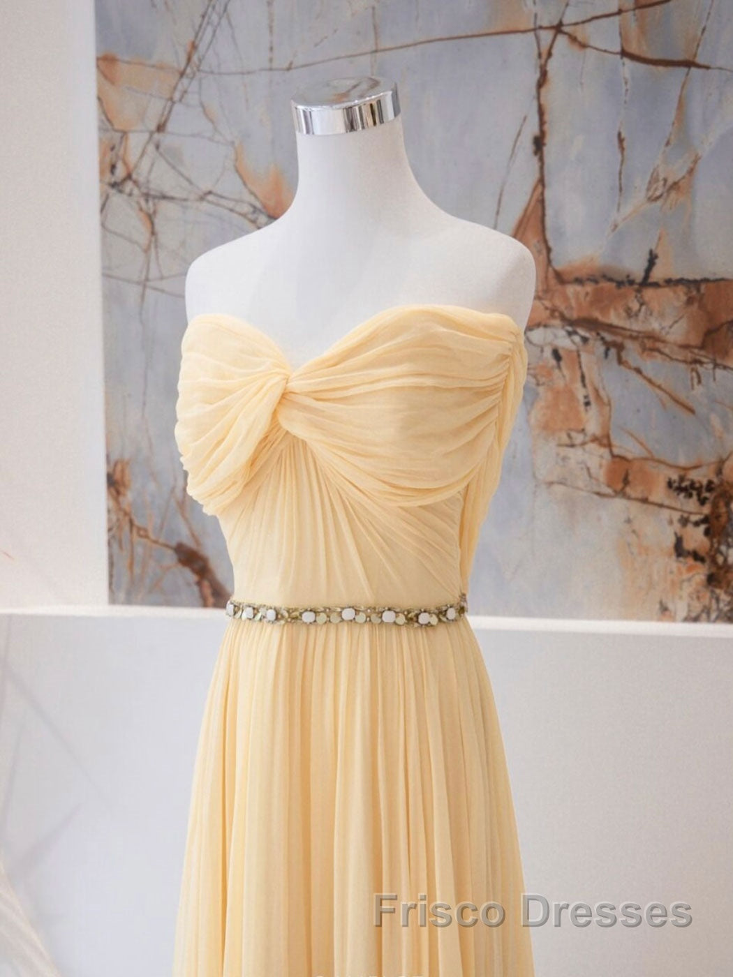 A-Line Chiffon Long Formal Prom Dresses, Sweetheart Neck Chiffon Formal Dresses Secondary image