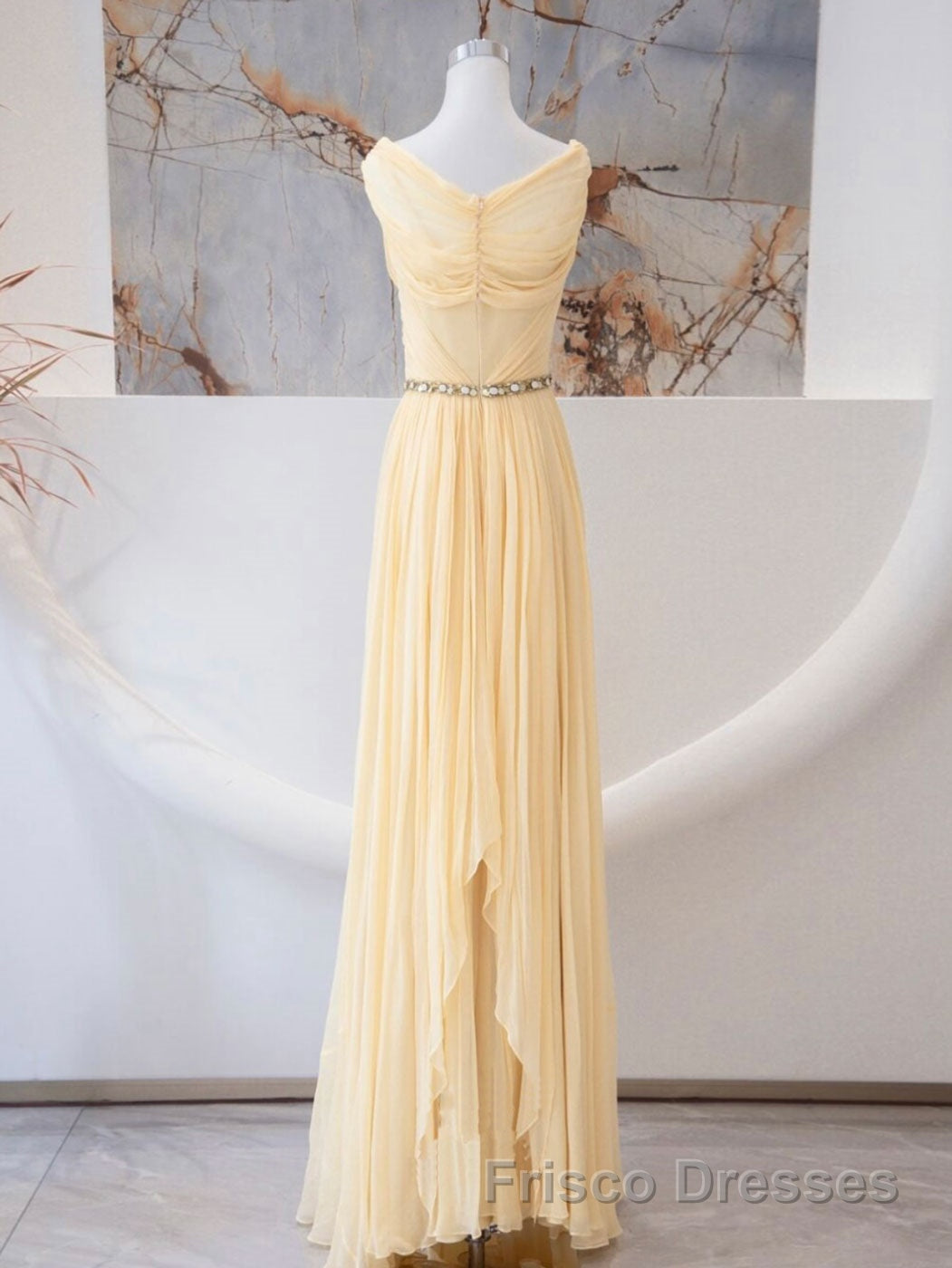A-Line Chiffon Long Formal Prom Dresses, Sweetheart Neck Chiffon Formal Dresses