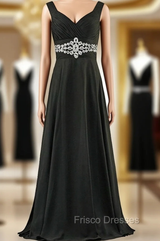 A-Line Chiffon V-neck Floor Length Bridesmaid Dress
