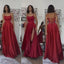 A Line Dark Red Long Prom Dress, New Arrive Party Dress