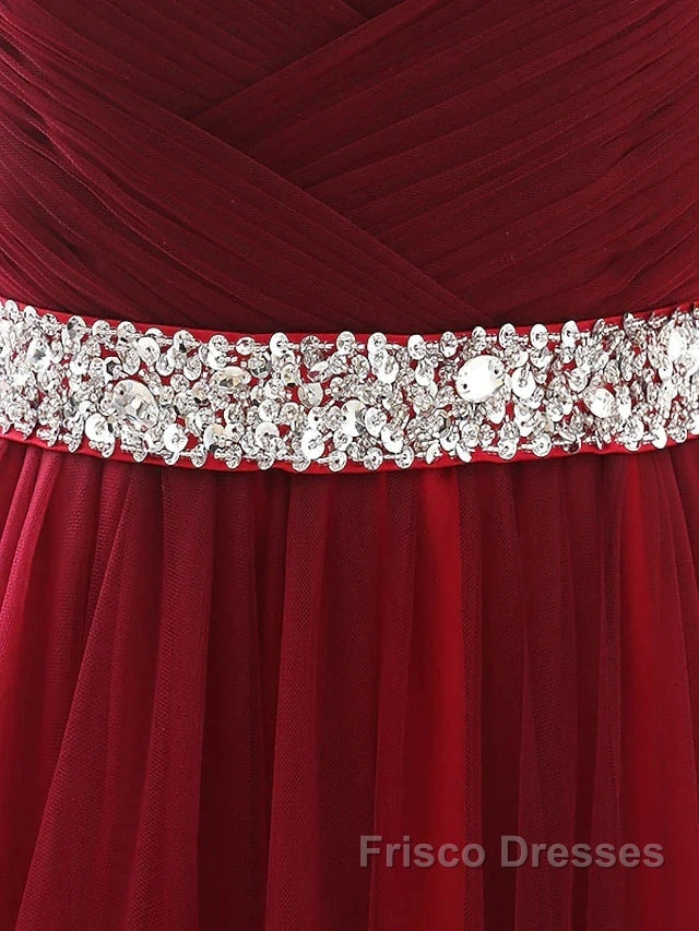 A-Line Elegant Quinceanera Formal Prom ValentineS Day Dress Strapless Sleeveless Chapel Train Satin With Crystals