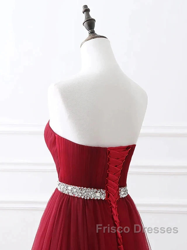 A-Line Elegant Quinceanera Formal Prom ValentineS Day Dress Strapless Sleeveless Chapel Train Satin With Crystals