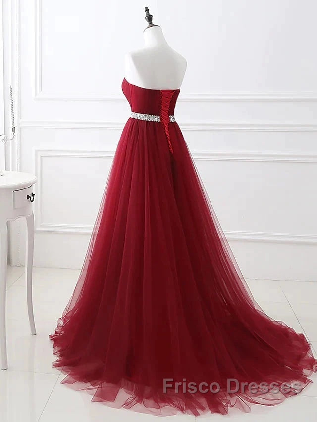 A-Line Elegant Quinceanera Formal Prom ValentineS Day Dress Strapless Sleeveless Chapel Train Satin With Crystals